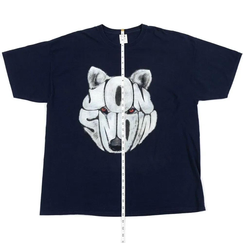 Game Of Thrones Jon‎ Snow Wolf Graphic Print T-Shirt Navy Size 2XL